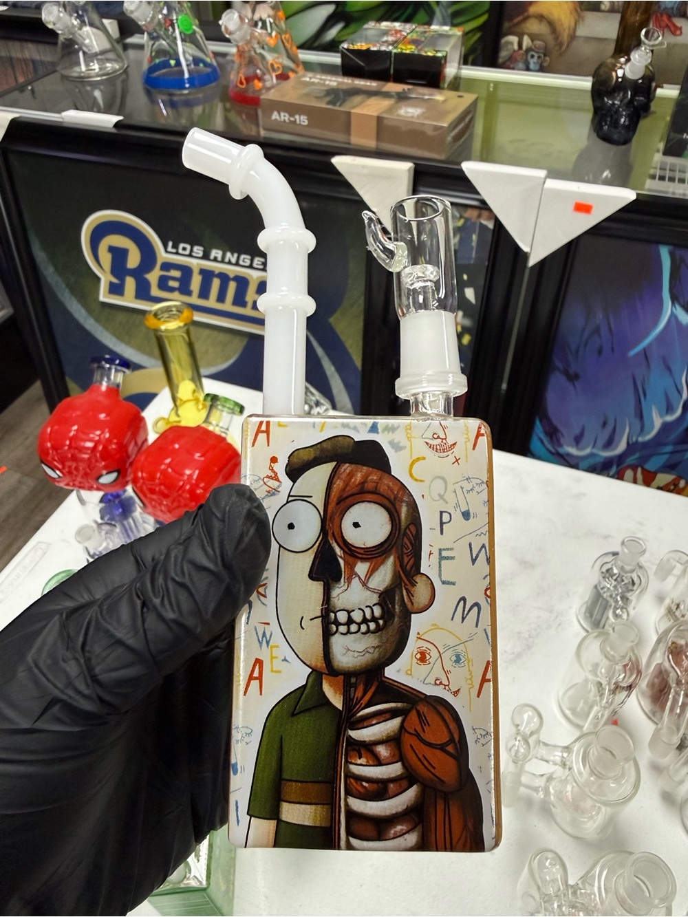 Graphic Cartoon Skeleton Rig - White & Multicolor